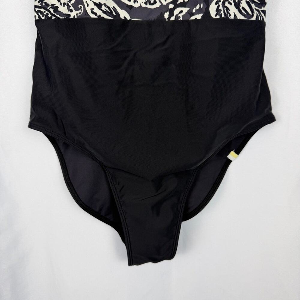 SUMMERSALT The Surf One Piece Swimsuit Womens Black White 6 Tank Modest Swim - Picture 5 of 8